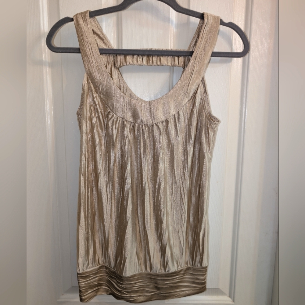 Medium Byer California Gold Shimmering Tan Tank Top